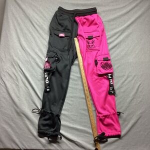 Get Lost Perv Cyberpunk Techwear Sweatpants Hot Pink Xxs